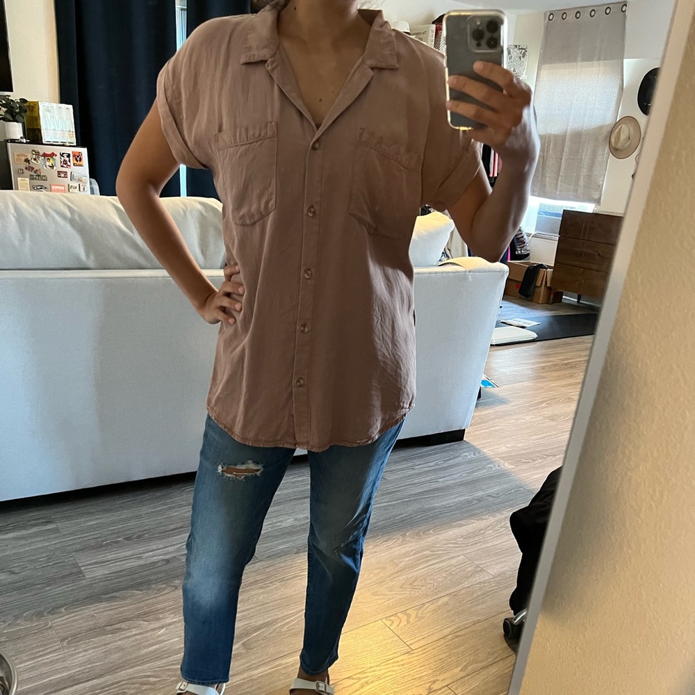 Oversized button up - short sleeves